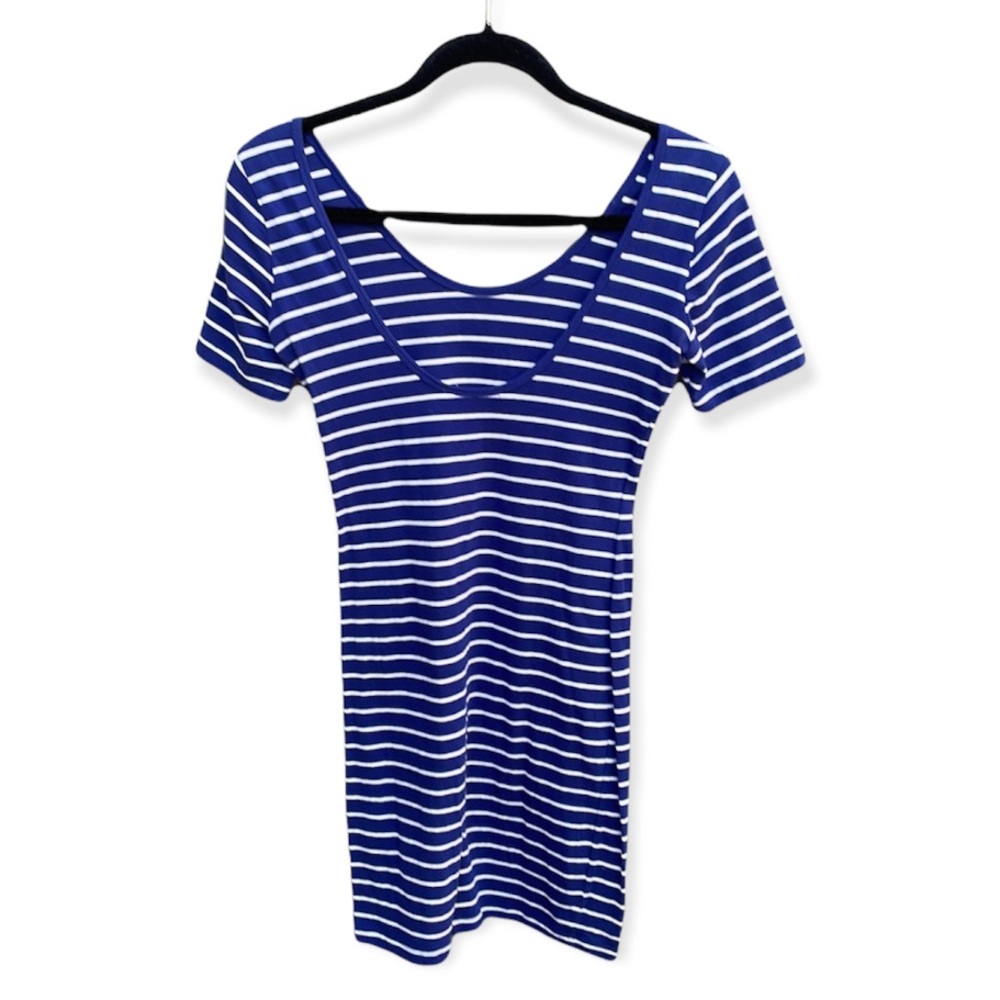 Forever 21 Essentials Blue & White Striped Mini Dress